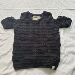 NWOT SuperDry Black Knit Top - XS